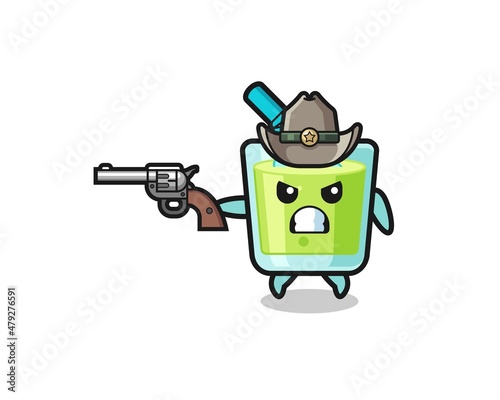 the melon juice cowboy shooting with a gun