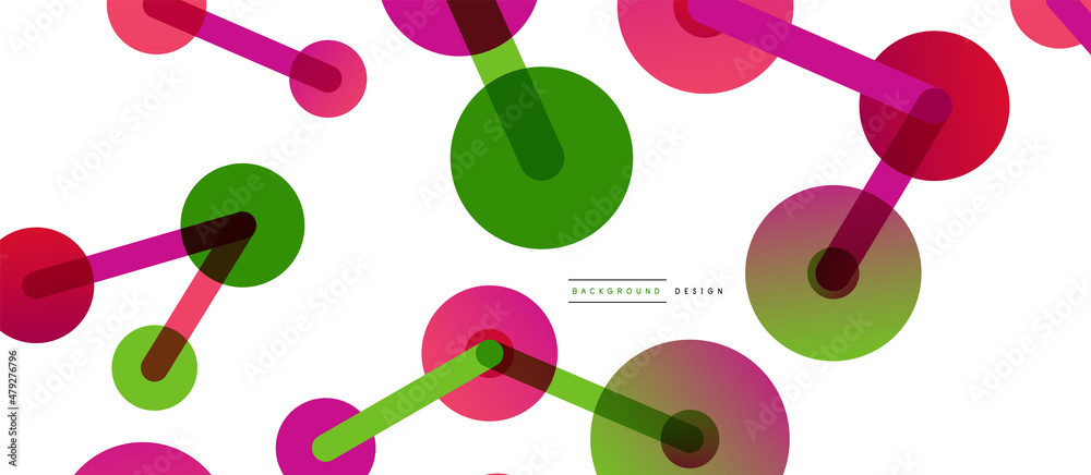 Abstract background. Round dots connected by lines. Trendy techno business template for wallpaper, banner, background or landing