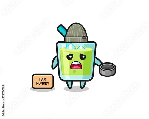 cute melon juice beggar cartoon character