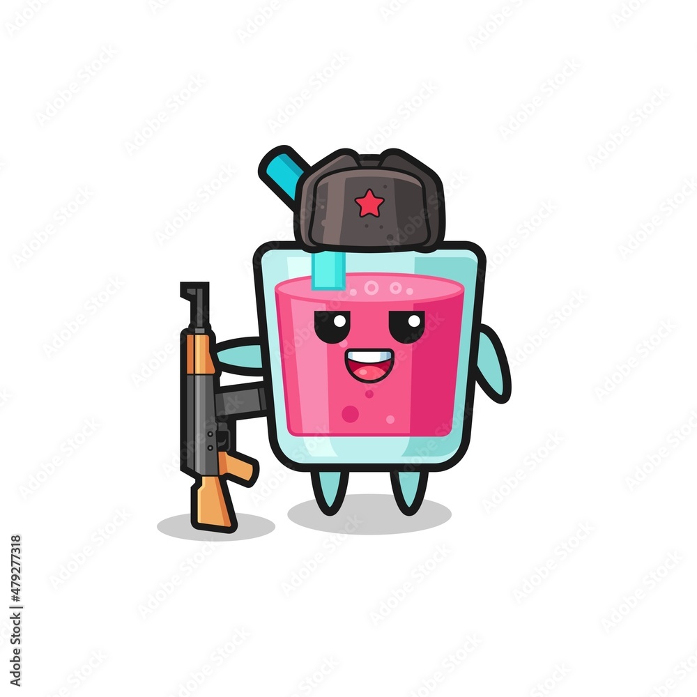 cute strawberry juice cartoon as Russian army cute strawberry juice cartoon as Russian army