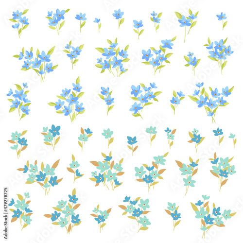 Beautiful flower illustration material collection 