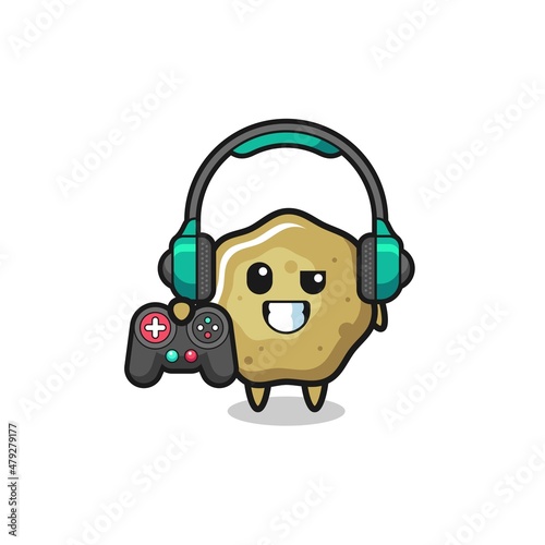 loose stools gamer mascot holding a game controller