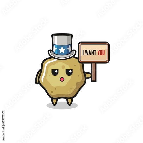 loose stools cartoon as uncle Sam holding the banner I want you