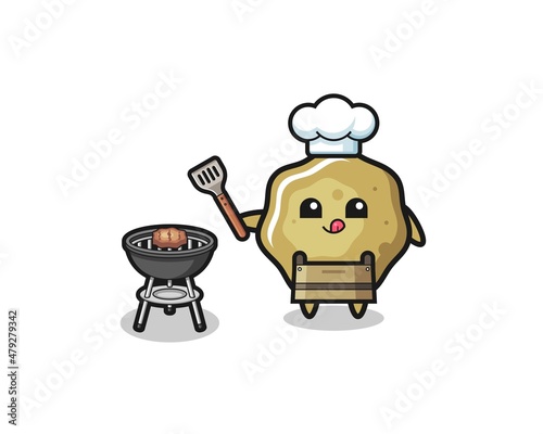 loose stools barbeque chef with a grill
