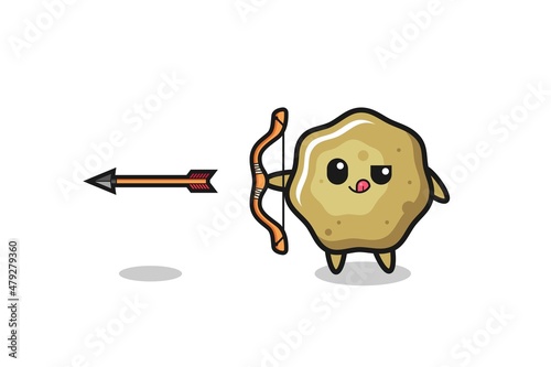 illustration of loose stools character doing archery