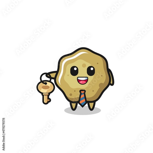 cute loose stools as a real estate agent mascot