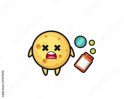 illustration of overdose round cheese character