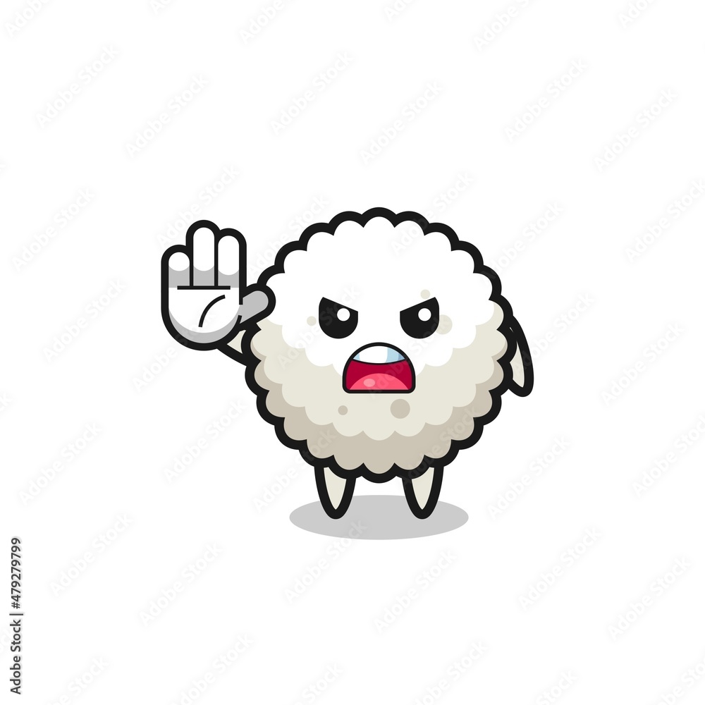 rice ball character doing stop gesture rice ball character doing stop gesture