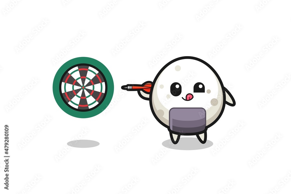 cute onigiri is playing dart cute onigiri is playing dart