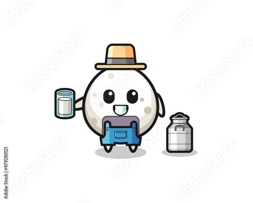 onigiri cartoon as the dairy farmer