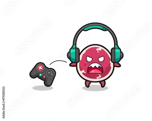 beef gamer mascot is angry