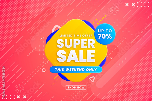 Colorful gradient sale background with discount