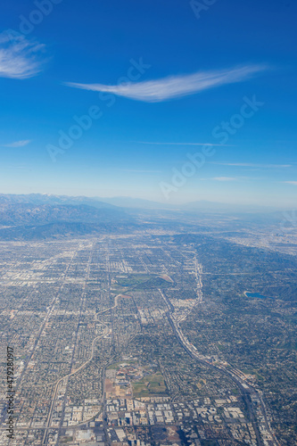 Aerial view of the Los Angeles county area