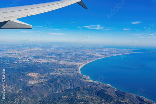 Aerial view of the Santa Monica Mountains, Los Angeles county area