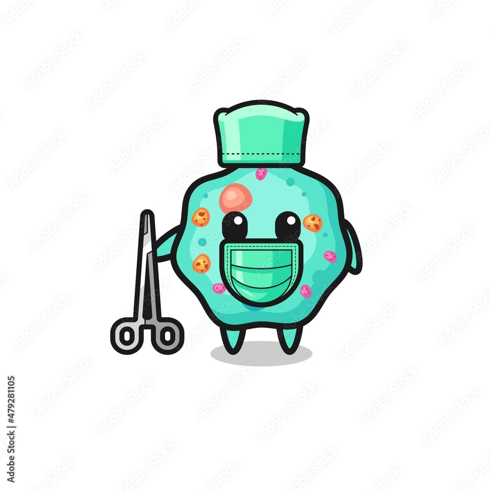 Obraz premium surgeon amoeba mascot character