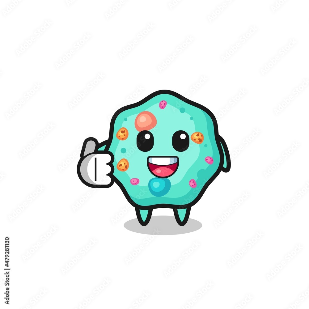 amoeba mascot doing thumbs up gesture amoeba mascot doing thumbs up gesture