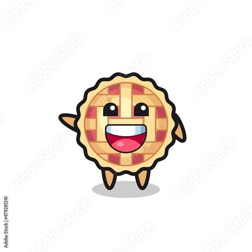 happy apple pie cute mascot character
