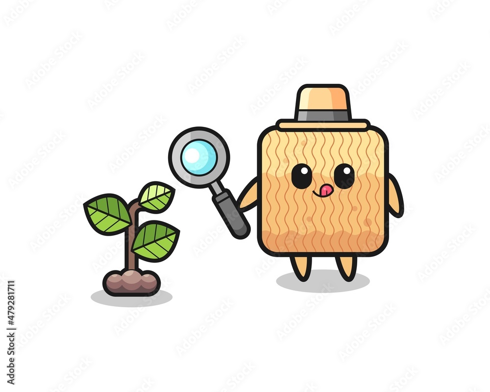 cute raw instant noodle herbalist researching a plants cute raw instant noodle herbalist researching a plants