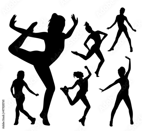 female sport dancing activity silhouette