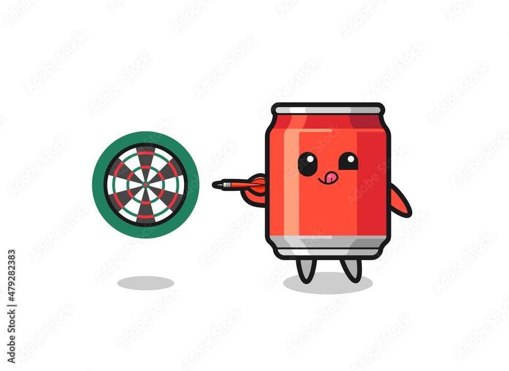 cute drink can is playing dart cute drink can is playing dart