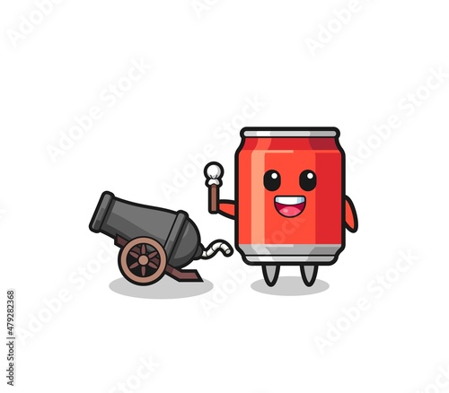 cute drink can shoot using cannon