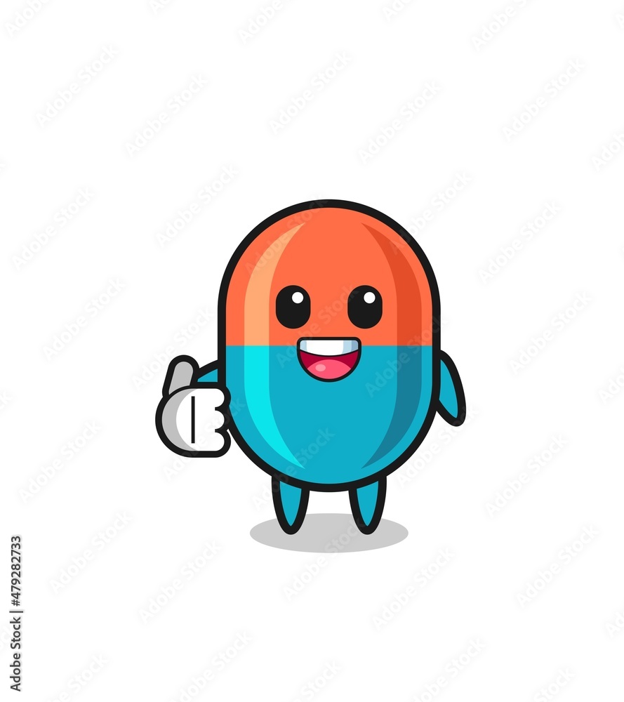 capsule mascot doing thumbs up gesture capsule mascot doing thumbs up gesture