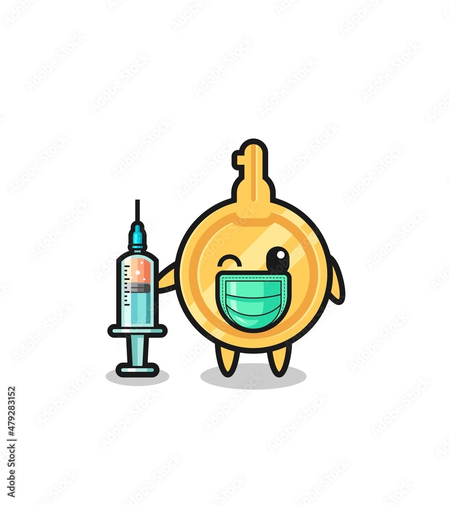 key mascot as vaccinator