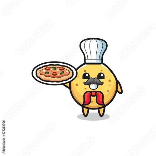 potato chip character as Italian chef mascot