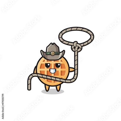 the circle waffle cowboy with lasso rope