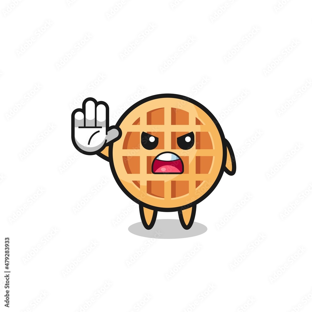 circle waffle character doing stop gesture circle waffle character doing stop gesture