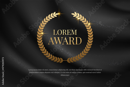 gold award laurel wreath. Vector illustration