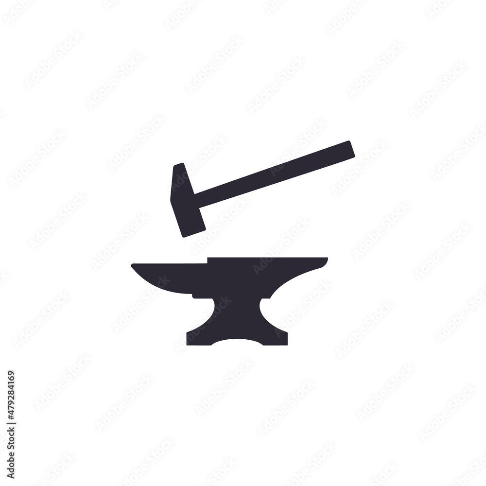 Blacksmith vector icon. Anvil and Hammer. Vector Illustration. Blacksmith vector icon. Anvil and Hammer. Vector Illustration.