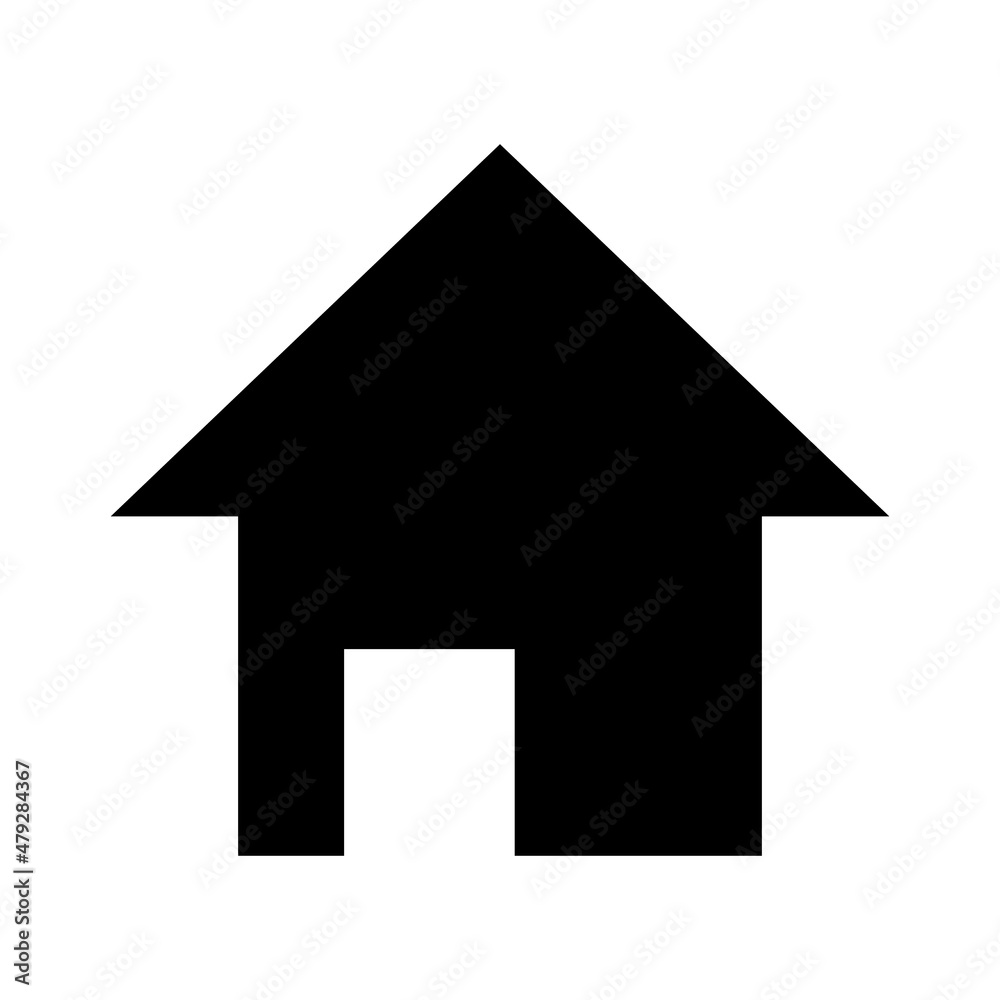 Home silhouette icon in black. Vector. Home silhouette icon in black. Vector.