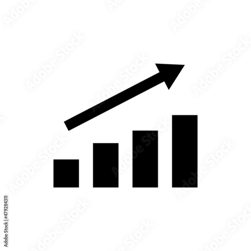 Graph silhouette icon. Simple vector.