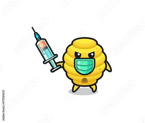 illustration of the bee hive to fight the virus