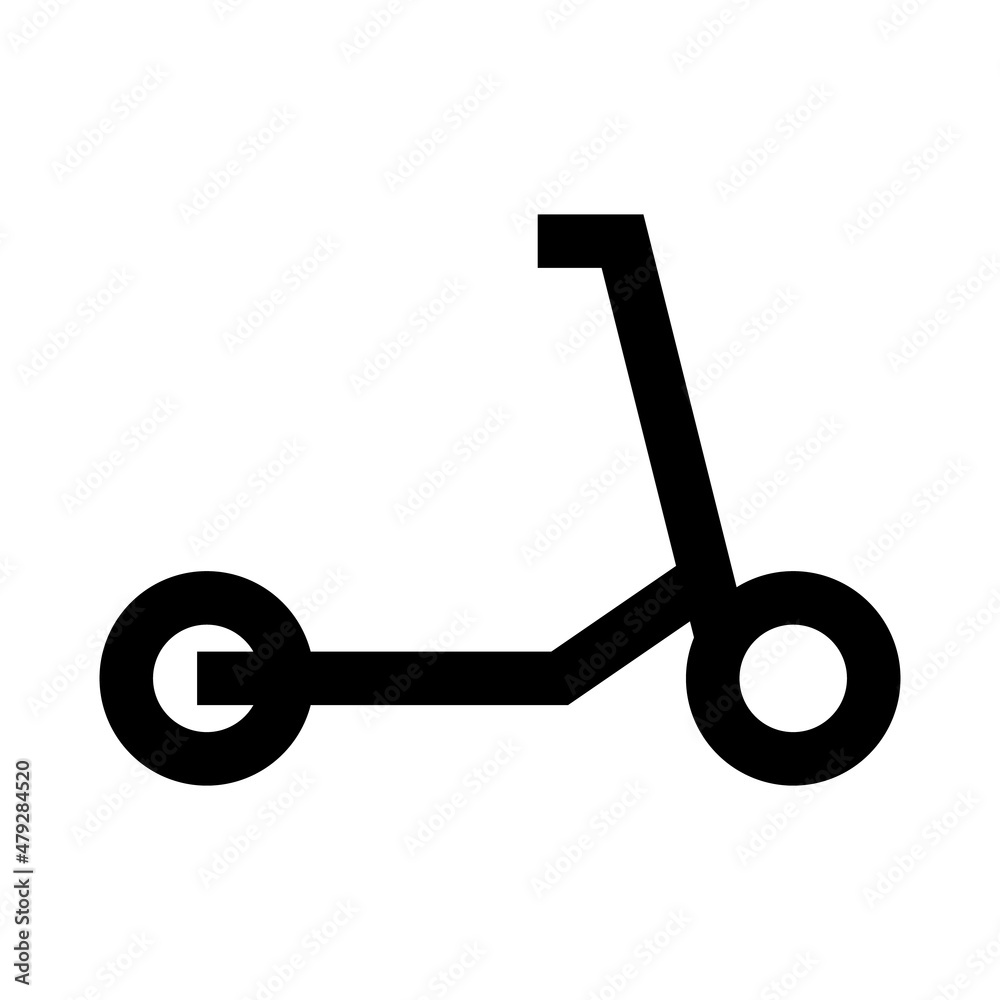 Black silhouette icon of a scooter. Vector.