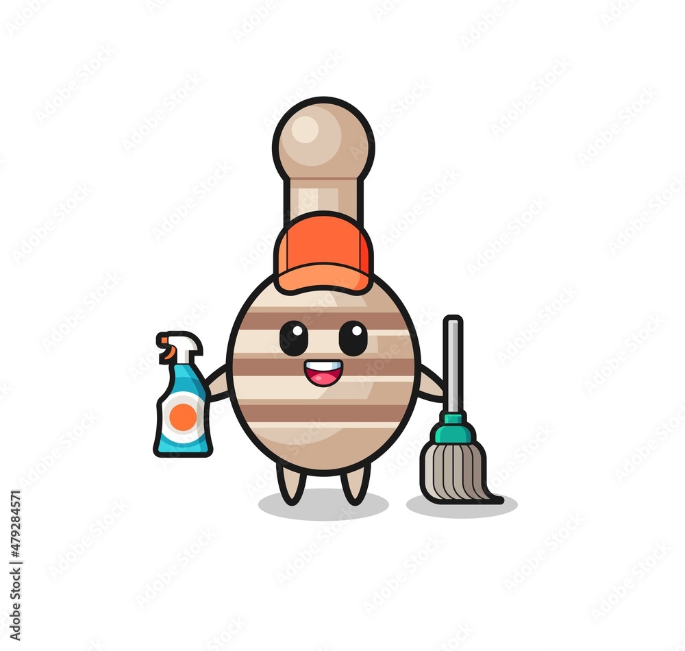 cute honey dipper character as cleaning services mascot