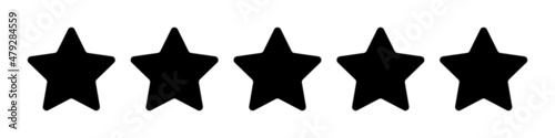5 star icon. Rating vectors.