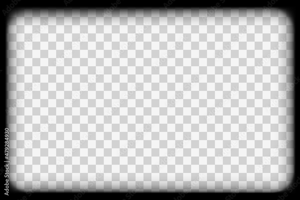 Old cinematic frame transparent overlay mockup. Blank film strip vector illustration.