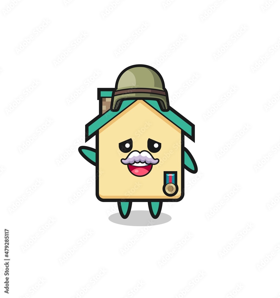 cute house as veteran cartoon