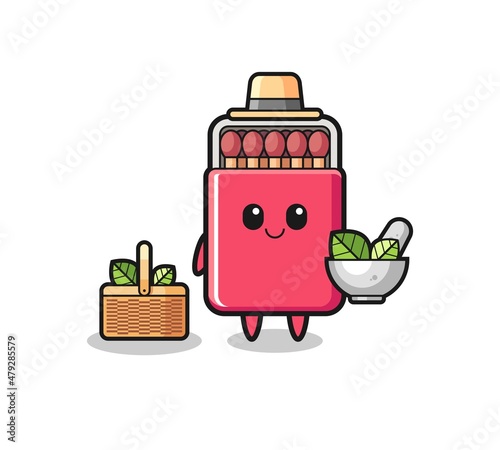 matches box herbalist cute cartoon