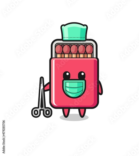 surgeon matches box mascot character