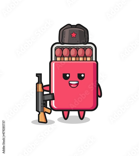 cute matches box cartoon as Russian army