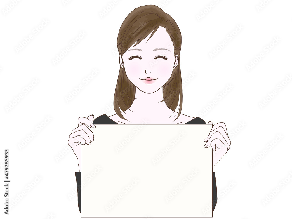 セミロングの女性_フリップ_笑顔 セミロングの女性_フリップ_笑顔