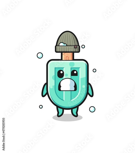 cute cartoon popsicles with shivering expression