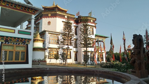A Buddhist monastery in middle Himalayas.  
