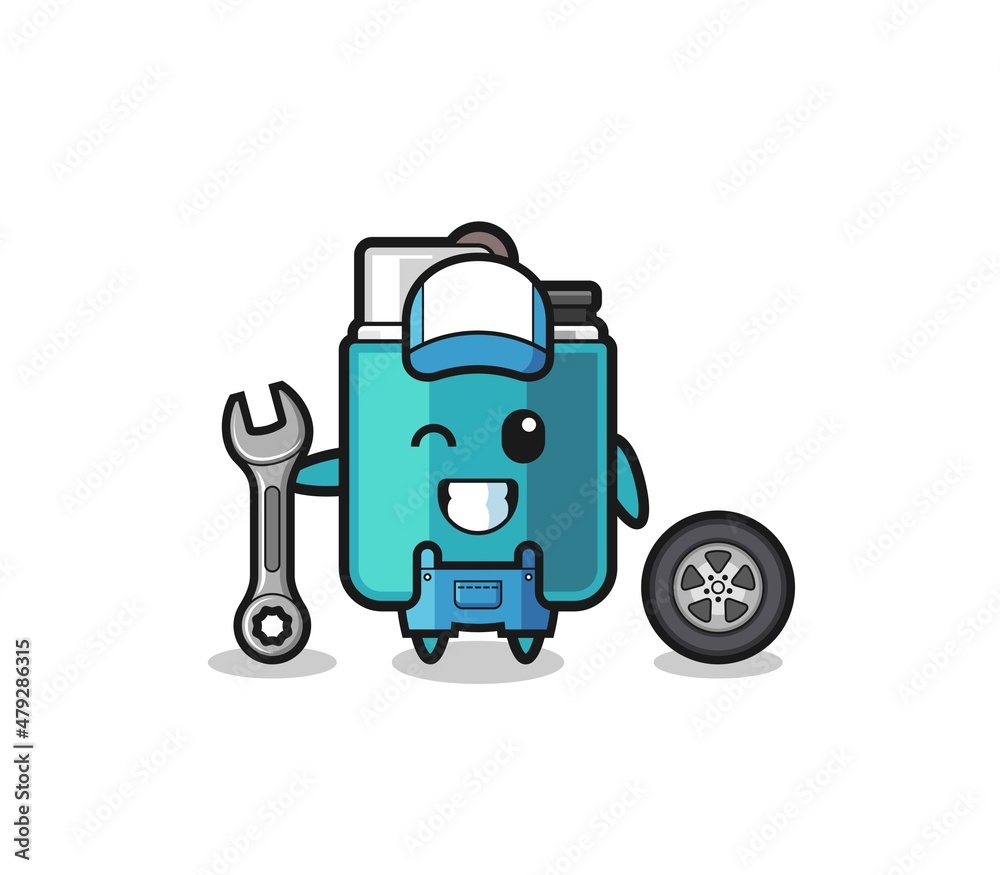 the lighter character as a mechanic mascot the lighter character as a mechanic mascot