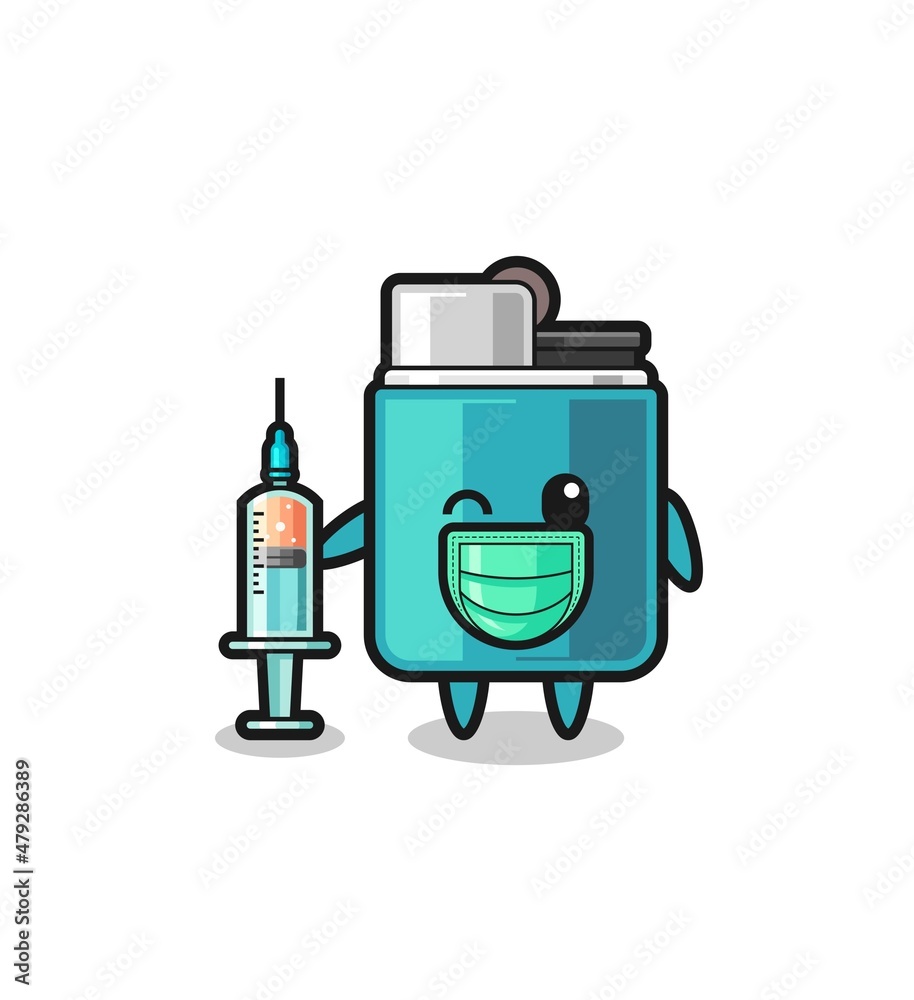 lighter mascot as vaccinator lighter mascot as vaccinator