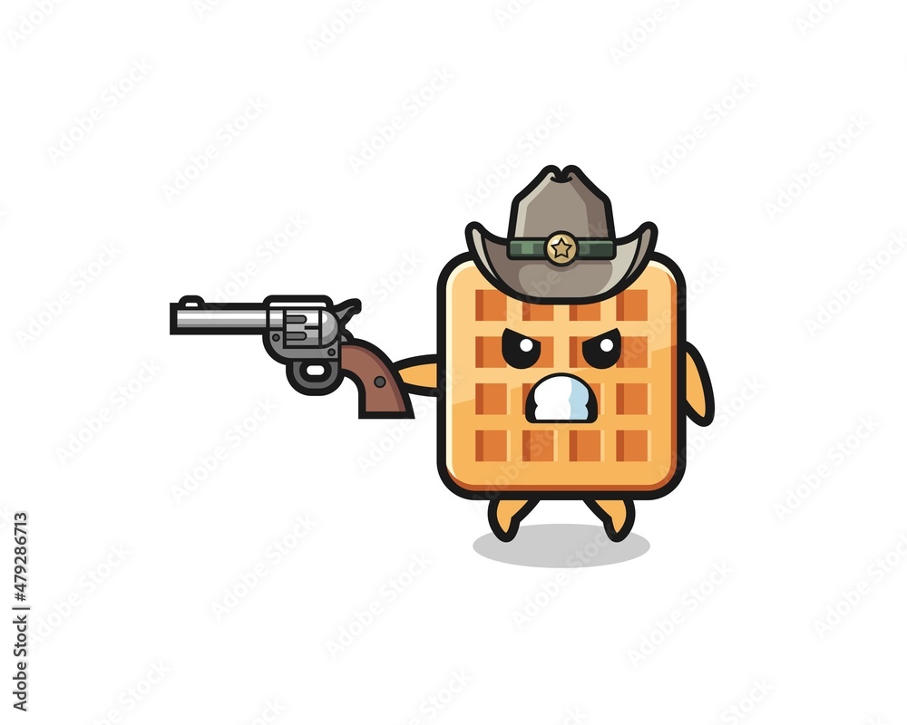 the waffle cowboy shooting with a gun the waffle cowboy shooting with a gun