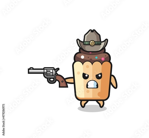 the cupcake cowboy shooting with a gun